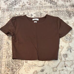 Aritzia Contour Brown Crop Top